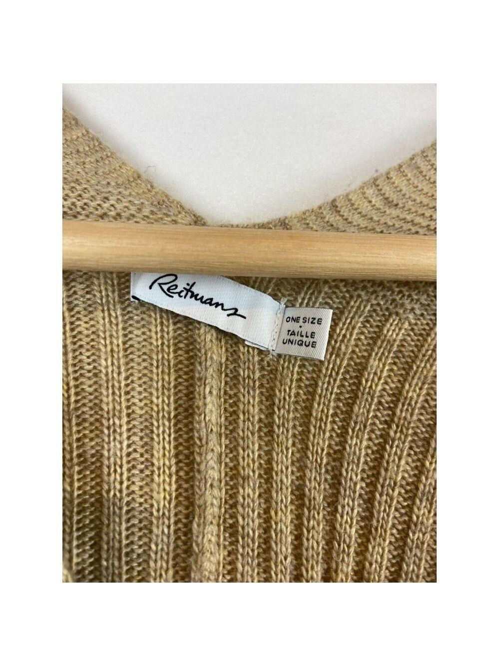 Reitmans Women's Beige Sweater Poncho One Size - Picture 9 of 9